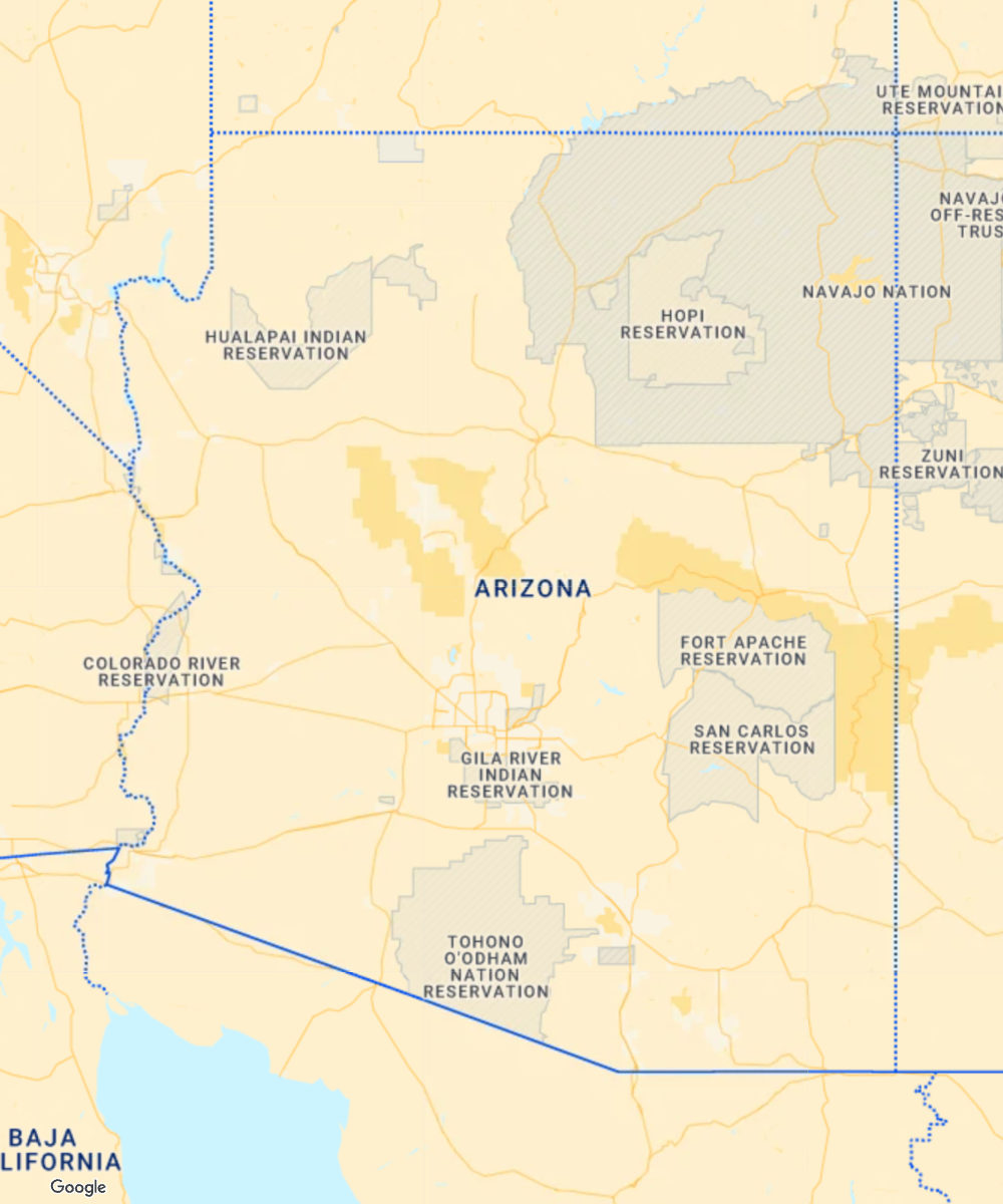 Map of ABA therapy service area in Arizona