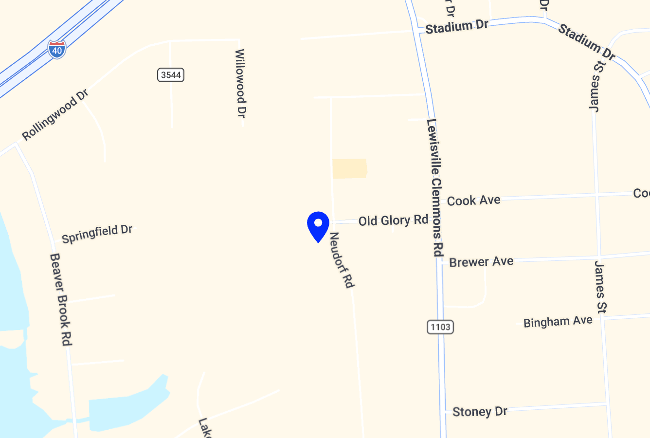 Map to BrightBridge ABA Clemmons clinic