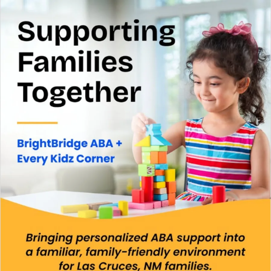 BrightBridge ABA and Every Kidz Corner Instagram post about supporting families together