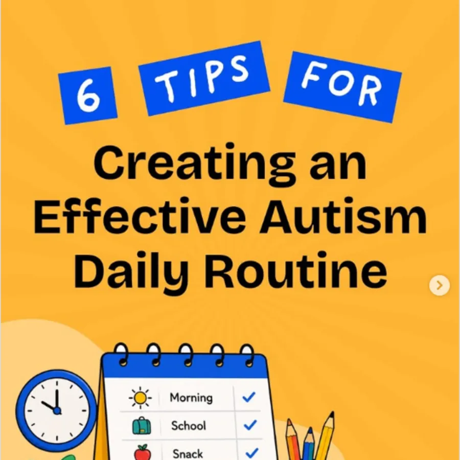 BrightBridge ABA Instagram post with tips for creating an effective autism daily routine