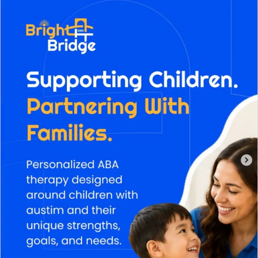 BrightBridge ABA Instagram post about supporting children and partnering with families