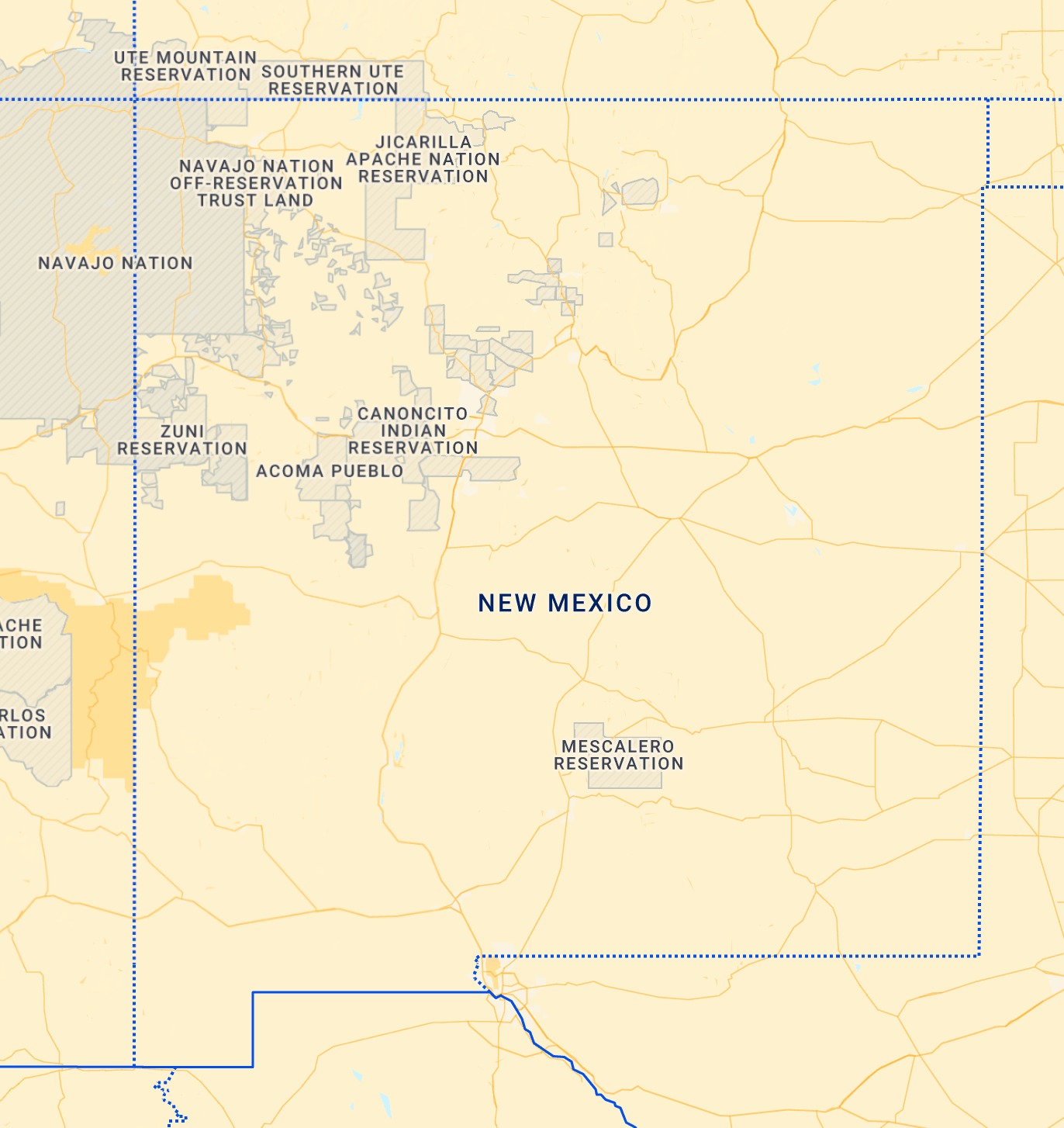 Map of ABA therapy service area in New Mexico